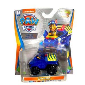 NIB Nicklelodeon Paw Patrol Mighty Pups Super Paws True Metal Car Toy - Chase
